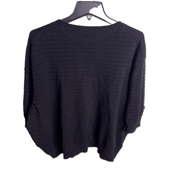 Madewell $78 Womens Plus Textural Stitch Cotton Sweater Black SIze 3X NU542 - Picture 5 of 5